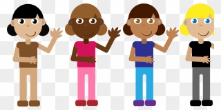 Human - Drawing Group Of Girl Clipart