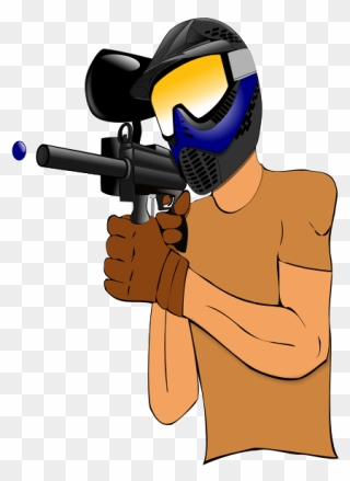 A Paintball Player Vector Drawing - Paintball Clipart - Png Download