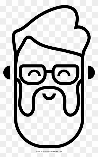 Hipster Coloring Page Clipart
