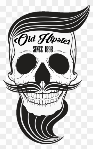 Hipster Boy Drawing - Skull Png Barber Clipart
