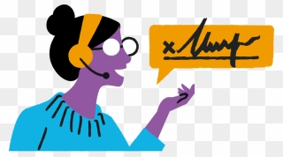 Illustration Of A Woman Talking On A Headset With A - Illustration Clipart