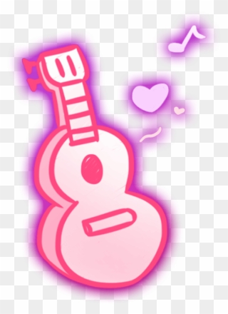 #neon #guitar #pink #music #heart #love #lovesong #notes Clipart
