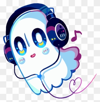 #music #ghost #cute #colorful #love #heart #halloween - Undertale Blooky Clipart