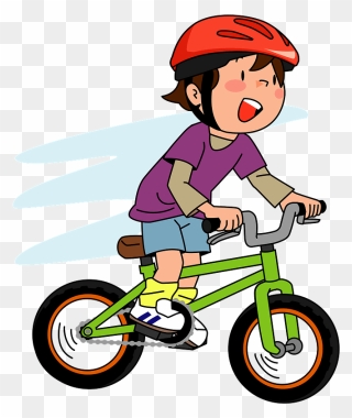 Child Boy Bicycle Clipart - 自転車 に 乗る 子供 イラスト - Png Download