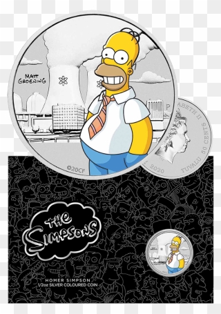 Silver Coin Tuvalu Homer Simpson Clipart