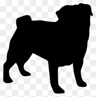 Pug Silhouette Png - Silhouette Of A Pug Clipart