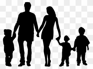 My Black Family, My White Privilege - Silhouette Of Family Of 5 Clipart