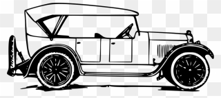Wheel,classic Car,compact Car - Vintage Car Clipart Black And White - Png Download
