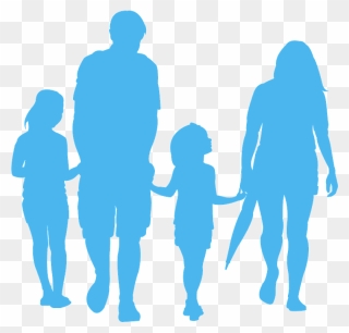 Transparent Family Of 5 Silhouette Clip Art - Clip Art - Png Download