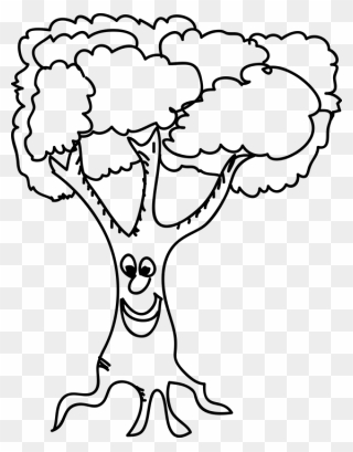 Tree With A Face Drawing Clipart