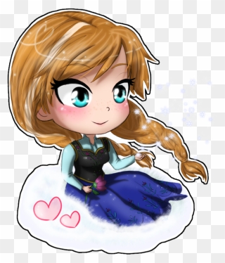 Young Clipart Frozen Anna - Drawing Disney Princess Cartoon - Png Download