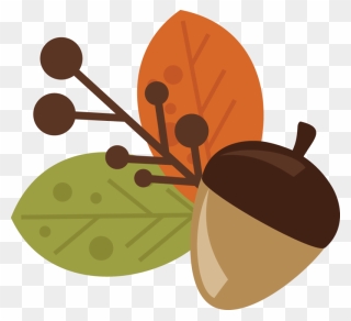 Camping Backgrounds - Leaves And Acorns Clipart - Png Download