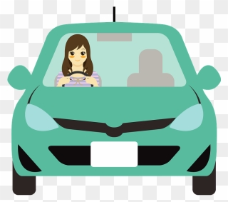 Car Drive Woman Clipart - City Car - Png Download