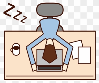 Illustration Of A Man Who Fell Asleep At Work Clipart