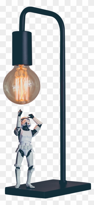 Storm Trooper Under Lamp - Incandescent Light Bulb Clipart