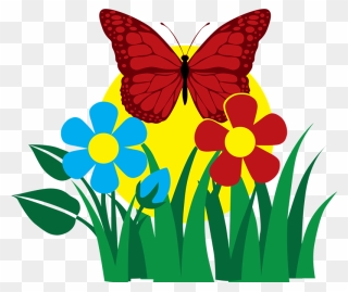 Butterfly Garden News - Clip Art Butterfly In The Garden - Png Download