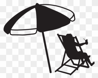 Beach Cartoon Drawing Cartoonjdi - Beach Chair Umbrella Silhouette Clipart