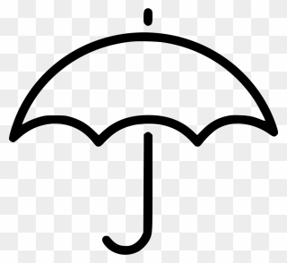 Umbrella In Black And White Comic Clipart