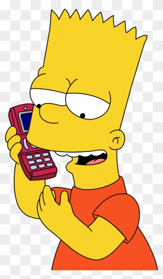 Bart Simpson On The Phone Clipart