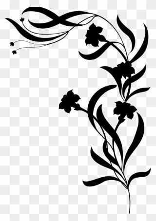 Silhouette Flower Vine Clipart - Png Download