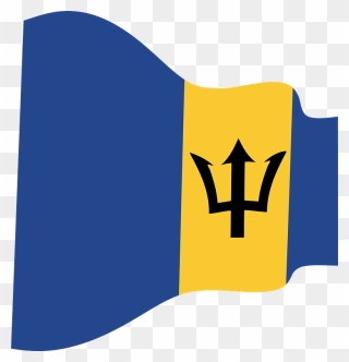 Barbados Wavy Flag Clipart - Barbados Flag - Png Download