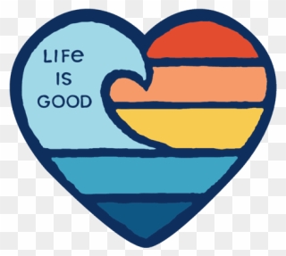 Wave Heart Small Die Cut Decal - Life Is Good Sticker Pack Clipart