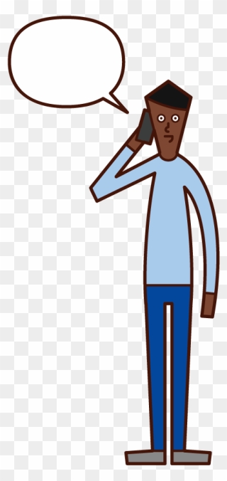 Illustration Of A Man Talking On The Phone - Man Clipart