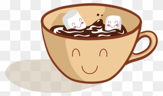 Coffee Hot Chocolate Cartoon - Cartoon Hot Chocolate With Marshmallows Clipart