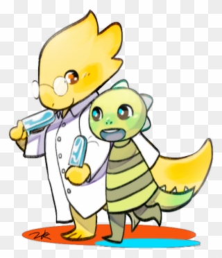 Alphys The Scientist - Monster Kid And Alphys Clipart