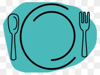 Transparent Plate Clip Art - Fork And Knife Plate Clipart - Png Download