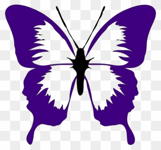 Purple Butterfly Clip Art At Clker Com Vector Online - Purple Butterfly Clip Art - Png Download