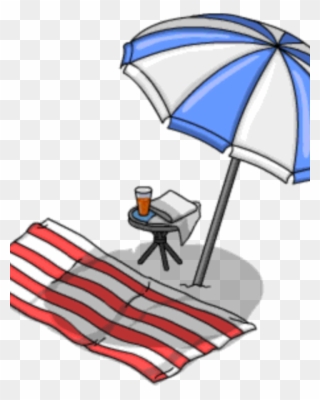 Beach Umbrella And Towel Clipart
