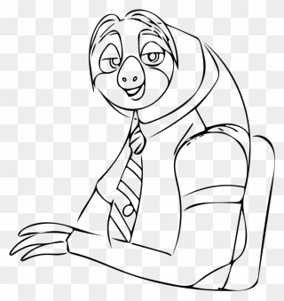 Sloth From Zootopia Drawing Easy Clipart