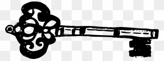 Download Free Png 5 Skeleton Key Drawing - Stencil Skeleton Key Silhouette Clipart