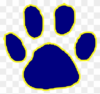 Tiger Paw Clip Art - Blue And Gold Paw Print - Png Download
