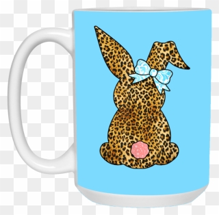 Cute Easter Leopard Plaid Bunny Rabbit Mug Cup Coffee - Real Cheetah Pattern Clipart