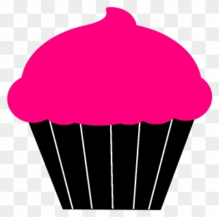 Plain Cupcake Clipart Black And White - Png Download