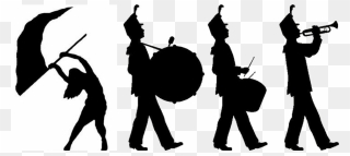 Color Guard Dhhs Music - Silhouette Marching Band Clipart - Png Download