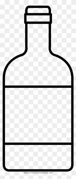Whisky Bottle Coloring Page - Glass Bottle Clipart