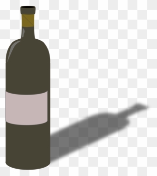 Glass Bottle,cylinder,bottle - Wine Bottle With Shadow Clipart