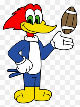 Boys Playing American Football Clipart Transparent - Woody Woodpecker Football - Png Download
