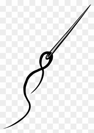 Needle And Thread - Line Art Clipart