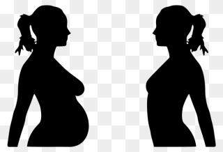 Women Pregnant Versus Non Pregnant Clipart