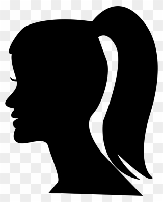 Hair Clipart Ponytail - Hair In A Ponytail Cartoon - Png Download