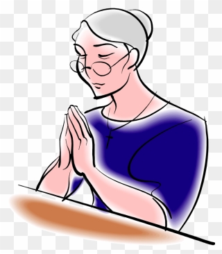 Woman Pastor Clipart - Old Woman Praying Clipart - Png Download