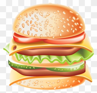 Whopper Fast Food Hamburger Cheeseburger Hot Dog - Big Hamburger Clipart - Png Download