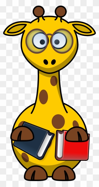 Giraffe Bookworm - Cartoon Giraffe Clipart