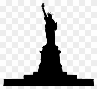 City,silhouette,statue - Statue Of Liberty Clipart