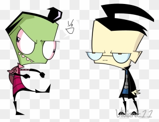 Zim And Dib From "invader Zim" - Cartoon Clipart