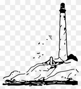 House, Lighthouse, Black, Drawing, White, Light, Line - Lighthouse Clip Art - Png Download